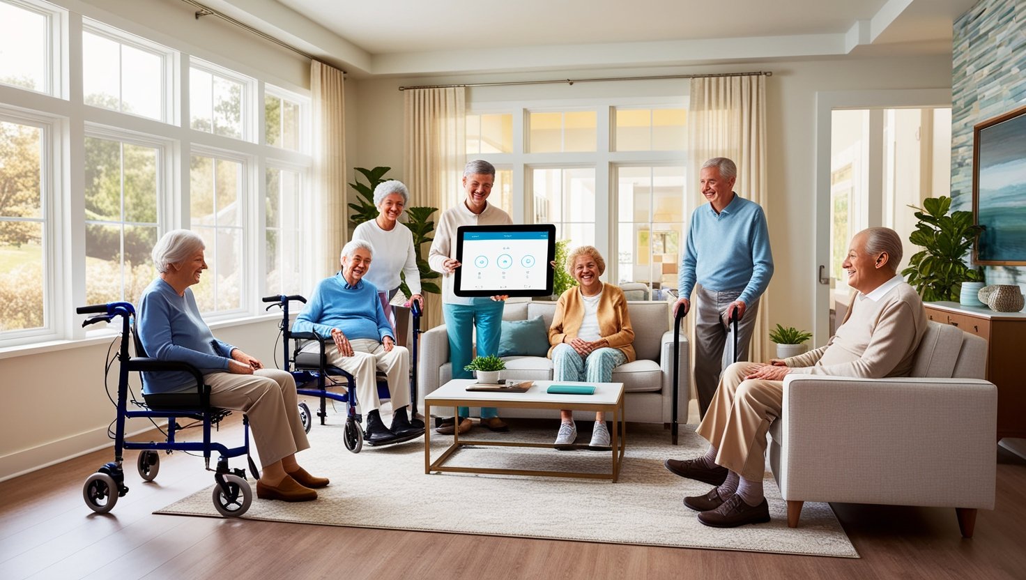 a smart home setup with seniors around